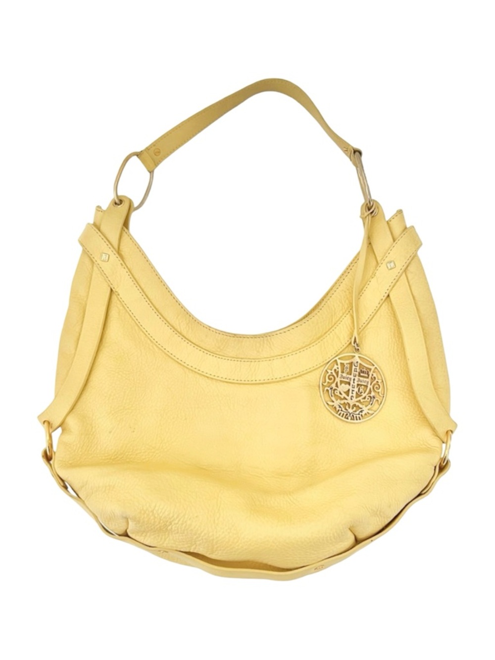 Y2K Juicy Couture butter Light yellow pebble real leather hobo bag close to new